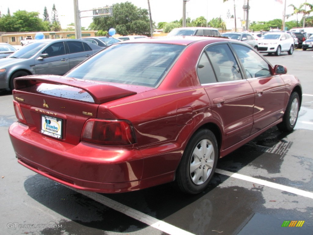 2002 Galant ES - Patriot Red Pearl / Tan photo #9