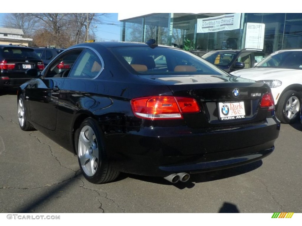 2009 3 Series 328xi Coupe - Jet Black / Saddle Brown Dakota Leather photo #8