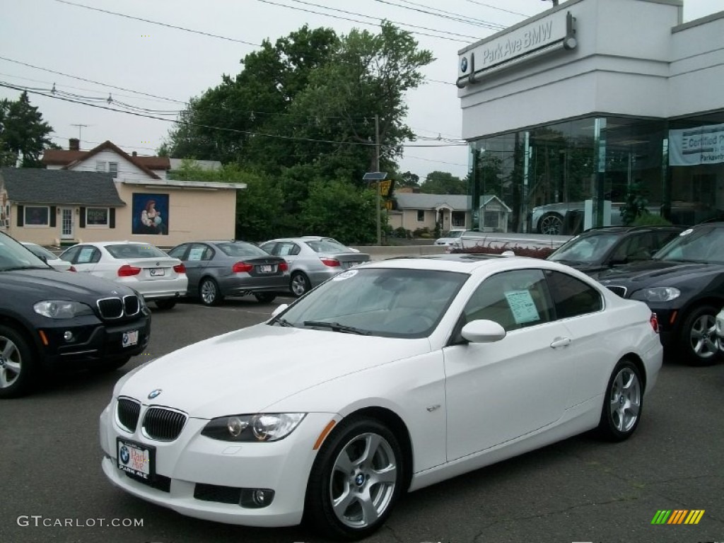 2008 3 Series 328xi Coupe - Alpine White / Cream Beige photo #1