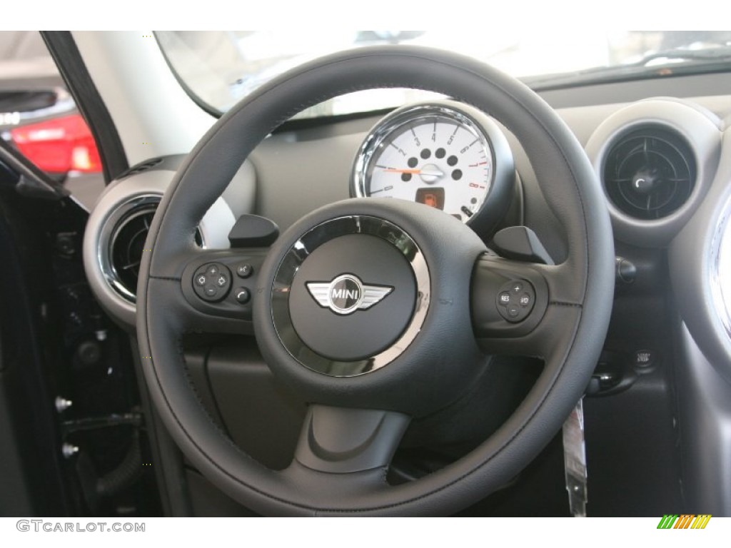 2011 Mini Cooper S Countryman All4 AWD Carbon Black Steering Wheel Photo #50814894