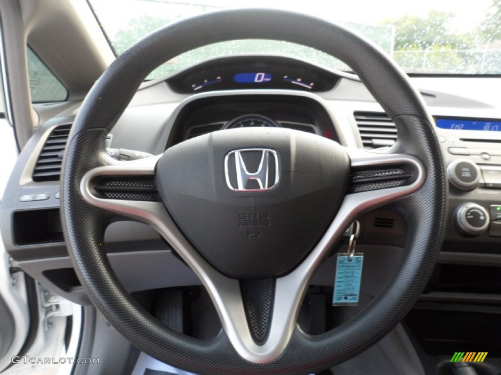 2009 Honda Civic DX-VP Sedan Gray Steering Wheel Photo #50817525