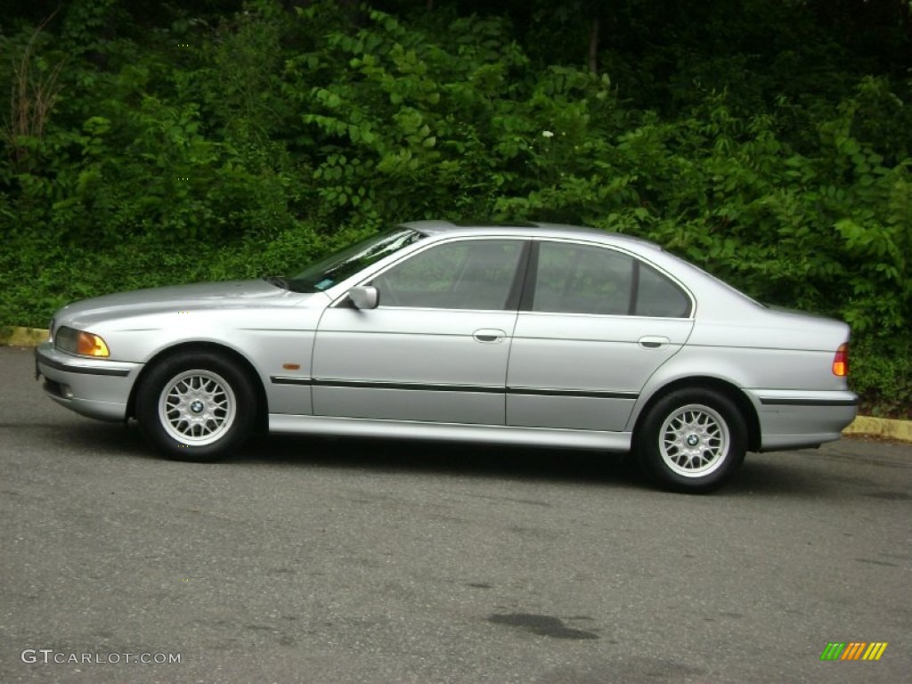 1998 5 Series 528i Sedan - Arctic Silver Metallic / Black photo #2