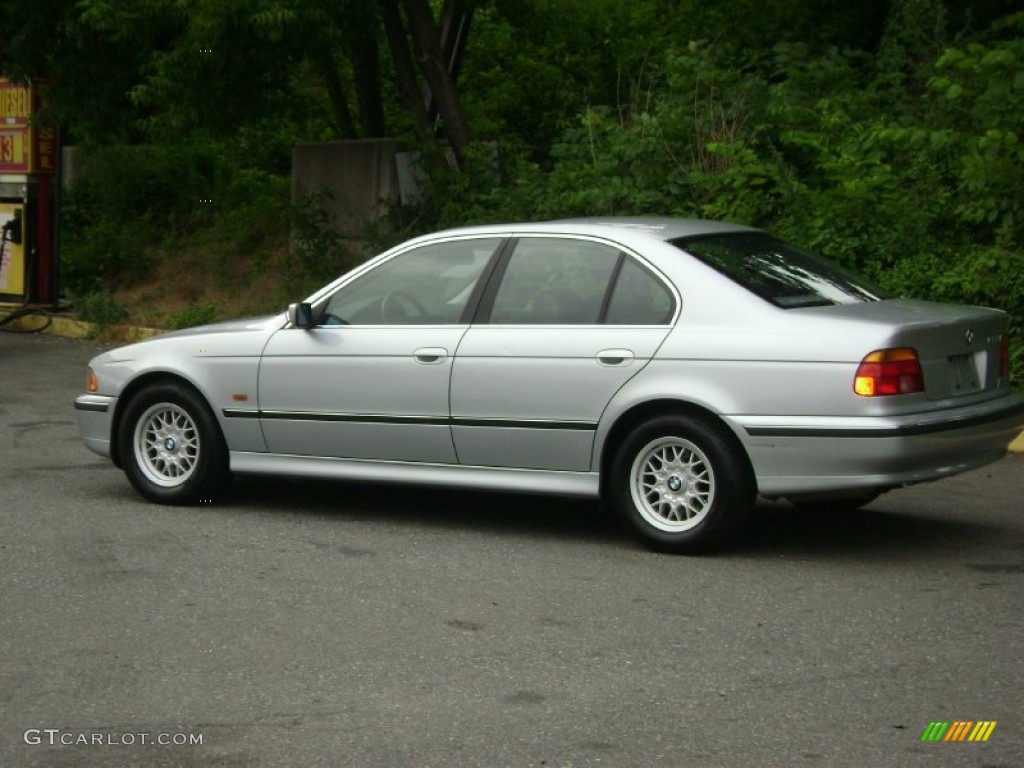 1998 5 Series 528i Sedan - Arctic Silver Metallic / Black photo #3