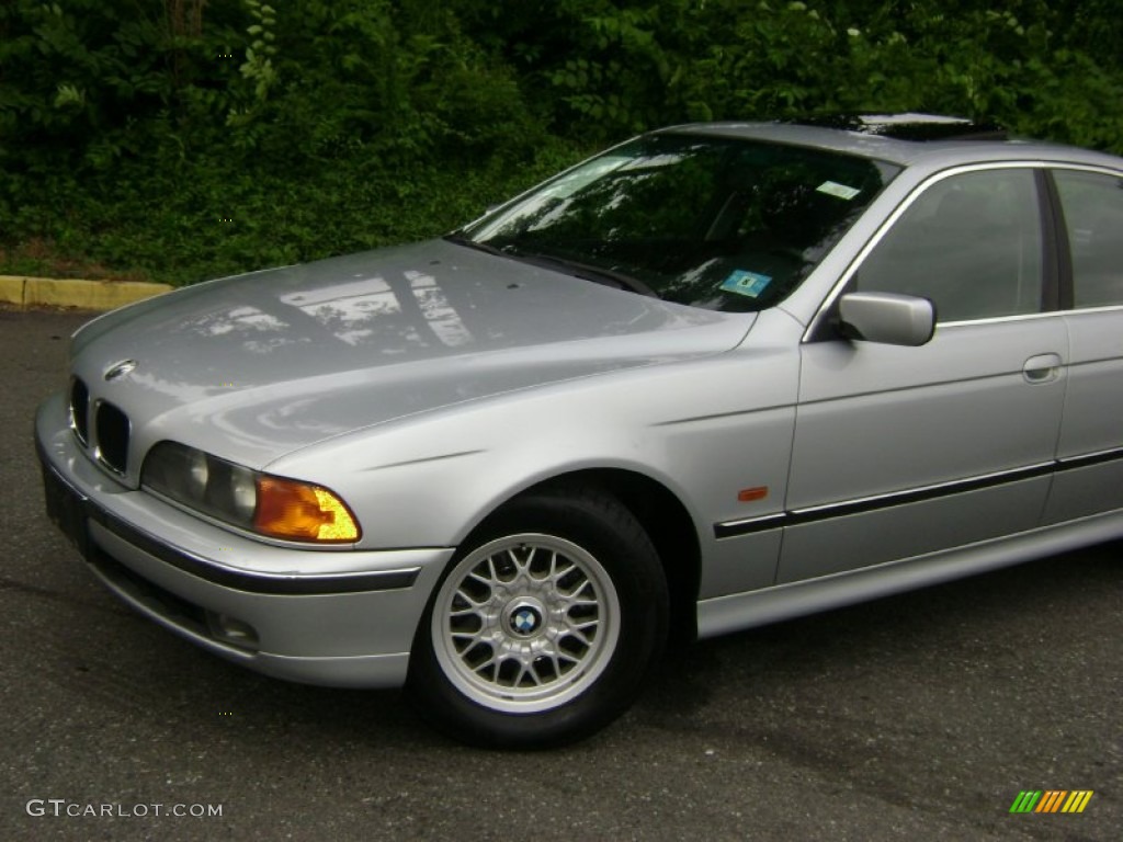 1998 5 Series 528i Sedan - Arctic Silver Metallic / Black photo #34