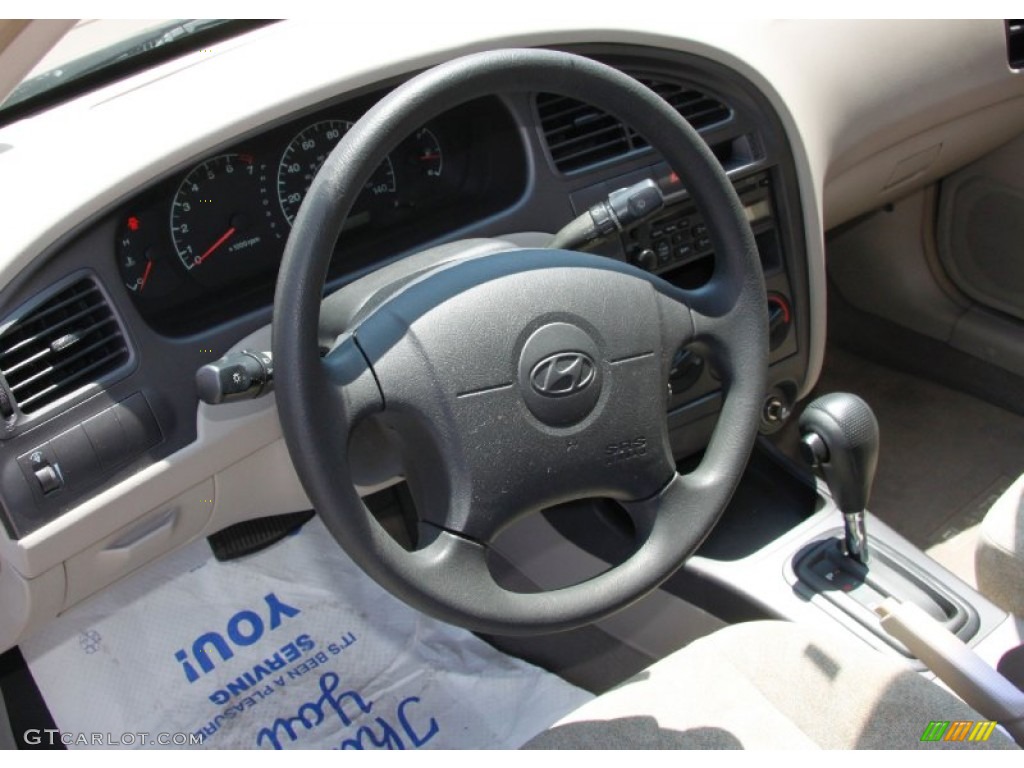 2002 Elantra GLS Sedan - Chianti Red / Beige photo #5