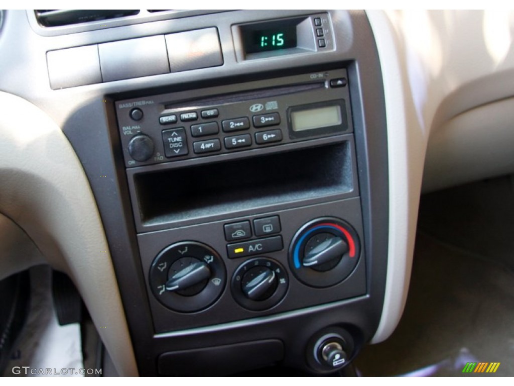 2002 Elantra GLS Sedan - Chianti Red / Beige photo #15
