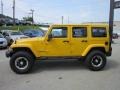 2011 Detonator Yellow Jeep Wrangler Unlimited Sahara 4x4  photo #2