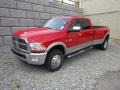 2011 Flame Red Dodge Ram 3500 HD Laramie Crew Cab 4x4 Dually  photo #1