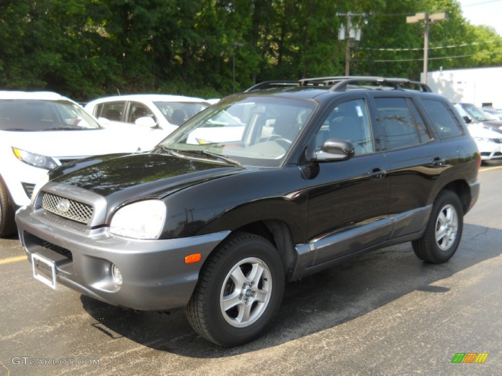 2004 Santa Fe GLS 4WD - Black Obsidian / Gray photo #1