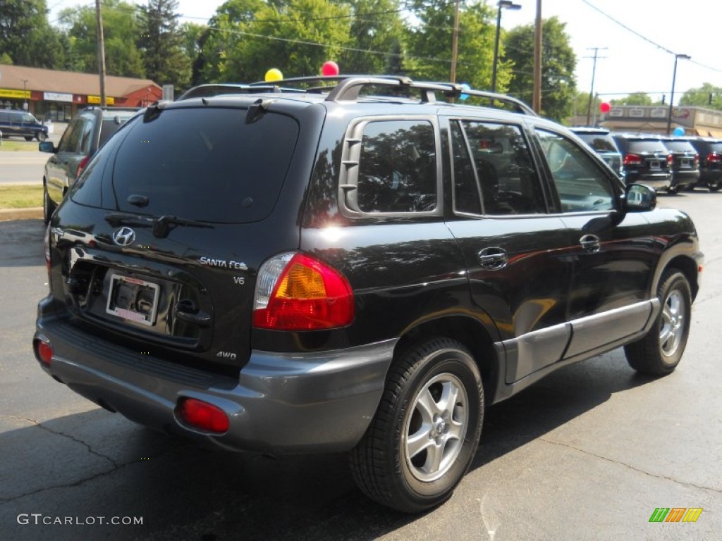 2004 Santa Fe GLS 4WD - Black Obsidian / Gray photo #2