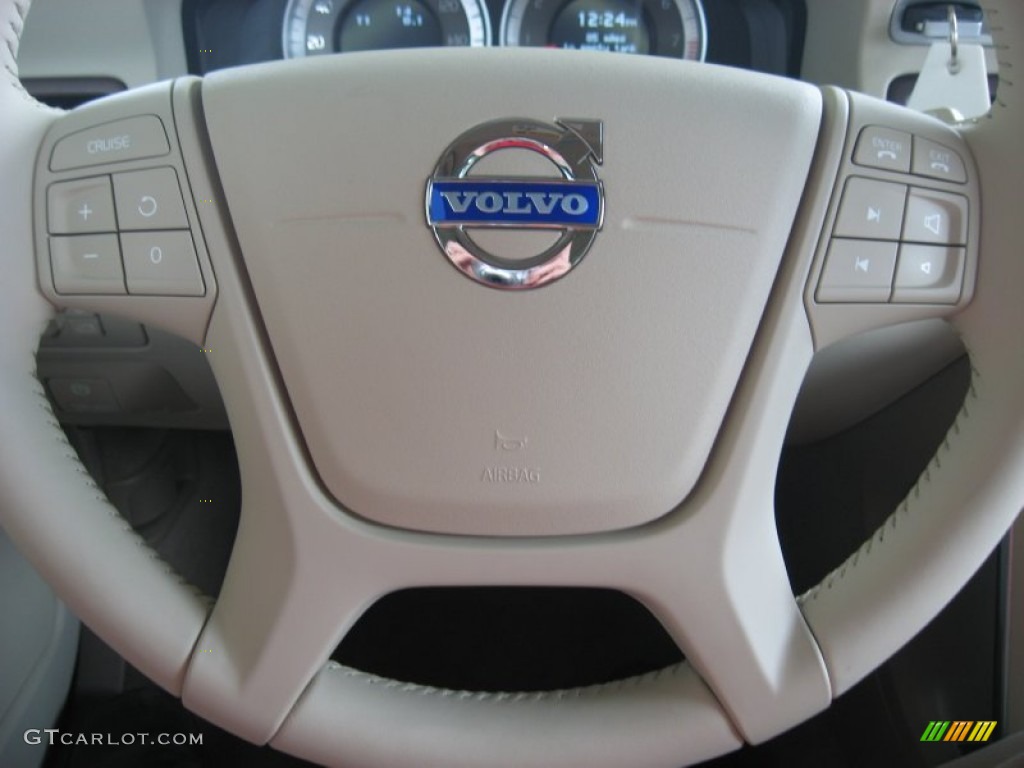 2011 Volvo XC70 3.2 AWD Sandstone Beige Steering Wheel Photo #50840442