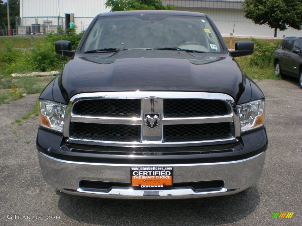 2011 Ram 1500 SLT Quad Cab 4x4 - Brilliant Black Crystal Pearl / Dark Slate Gray/Medium Graystone photo #2