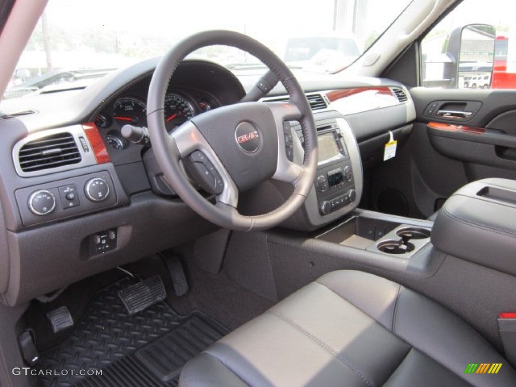 Ebony Interior 2011 GMC Sierra 2500HD SLT Crew Cab 4x4 Photo #50845293