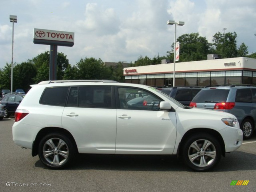 2009 Highlander Sport 4WD - Blizzard White Pearl / Sand Beige photo #1