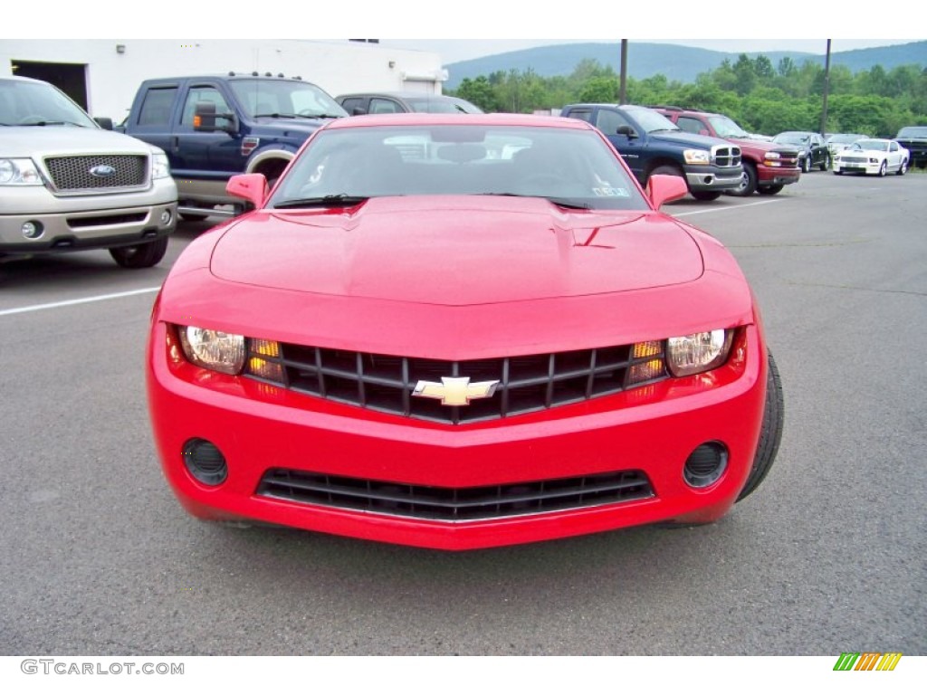 2011 Camaro LS Coupe - Victory Red / Black photo #2