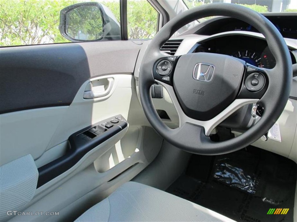 2012 Honda Civic LX Sedan Stone Steering Wheel Photo #50848980