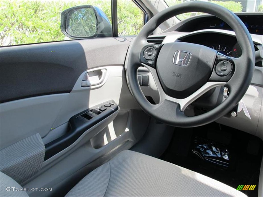 2012 Honda Civic LX Sedan Gray Steering Wheel Photo #50849139