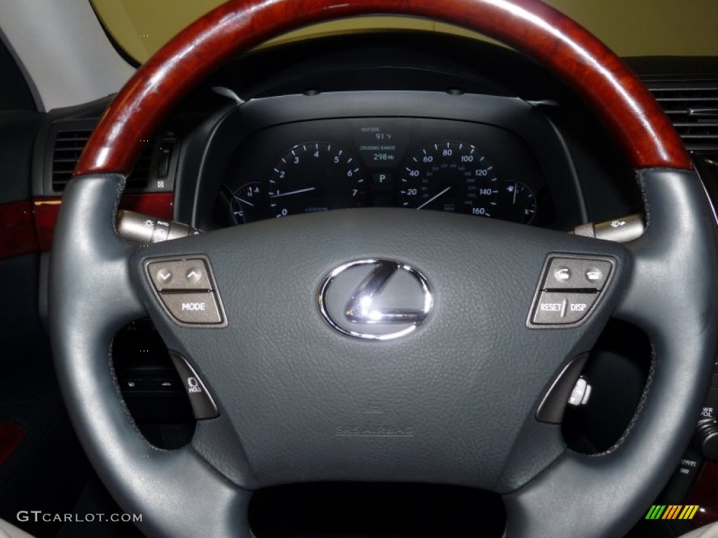 2009 Lexus LS 460 AWD Black Steering Wheel Photo #50850004