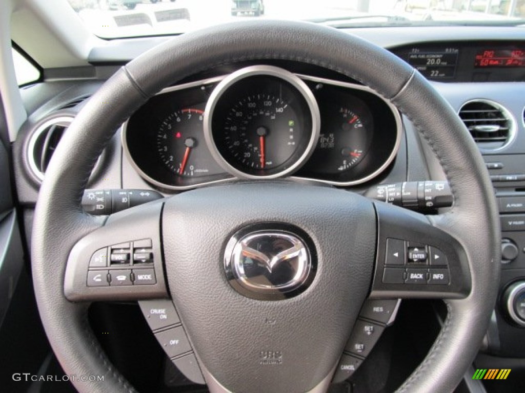 2010 Mazda CX-7 i SV Black Steering Wheel Photo #50851069