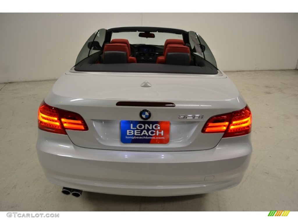 2011 3 Series 328i Convertible - Mineral White Metallic / Coral Red/Black Dakota Leather photo #6