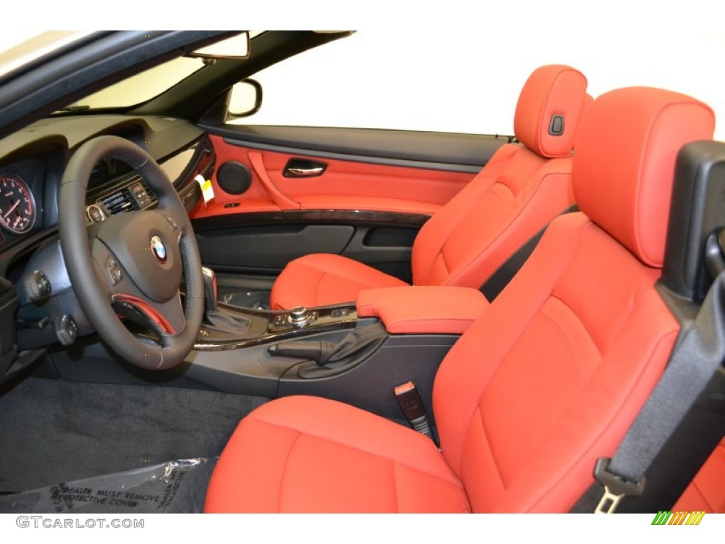Coral Red/Black Dakota Leather Interior 2011 BMW 3 Series 328i Convertible Photo #50852446