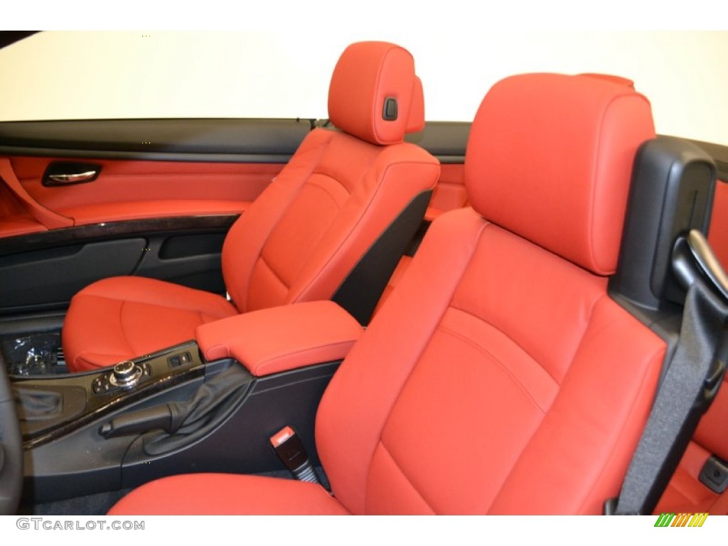 2011 3 Series 328i Convertible - Mineral White Metallic / Coral Red/Black Dakota Leather photo #12