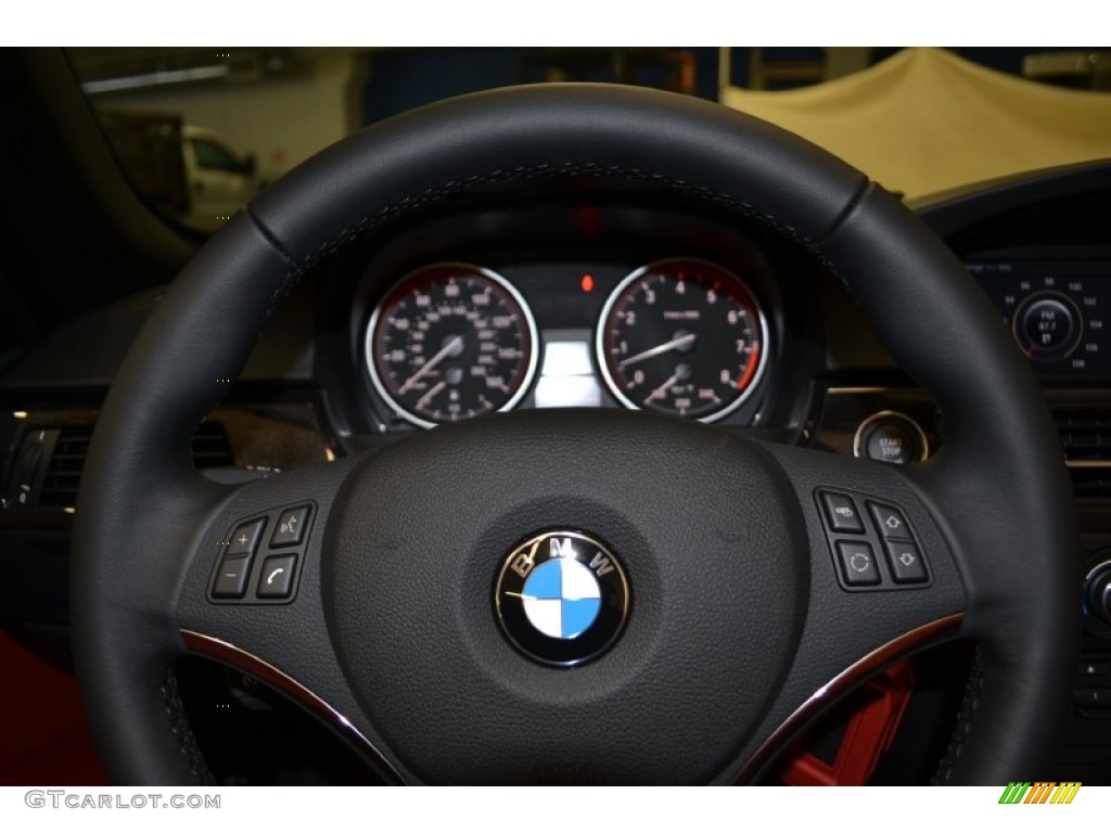 2011 3 Series 328i Convertible - Mineral White Metallic / Coral Red/Black Dakota Leather photo #17