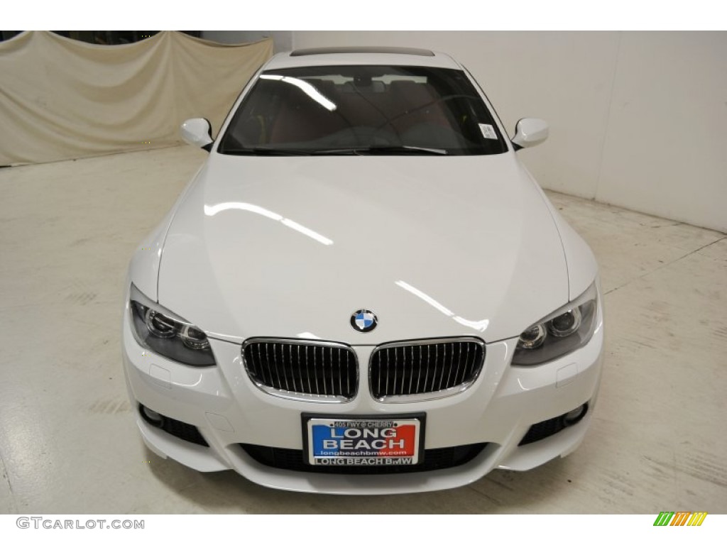 2011 3 Series 328i Coupe - Alpine White / Coral Red/Black Dakota Leather photo #5