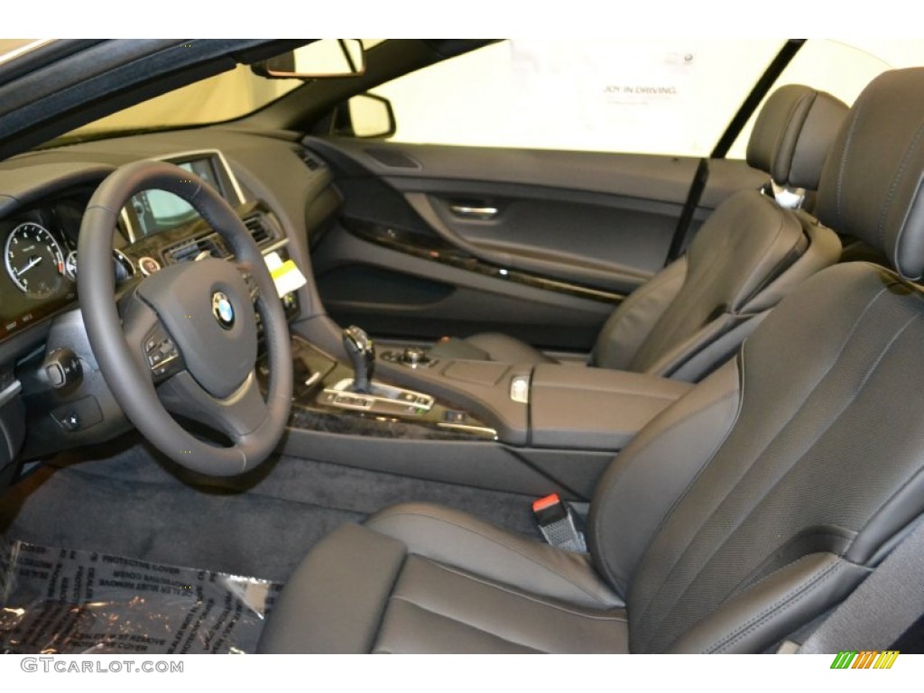 Black Nappa Leather Interior 2012 BMW 6 Series 650i Convertible Photo #50855617
