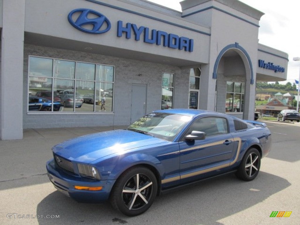 2006 Mustang V6 Premium Coupe - Vista Blue Metallic / Light Parchment photo #1