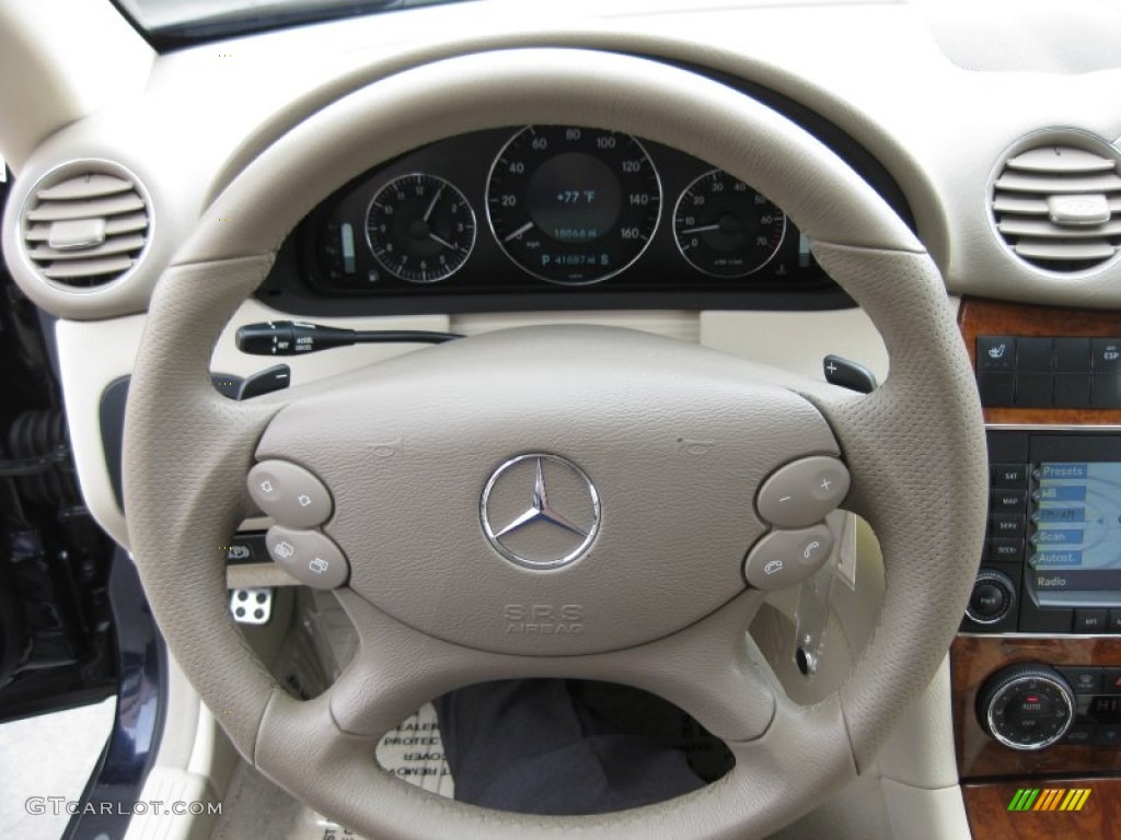 2007 Mercedes-Benz CLK 550 Cabriolet Stone Steering Wheel Photo #50859856