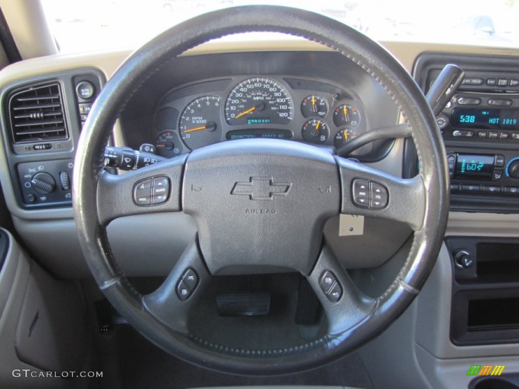2004 Chevrolet Silverado 2500HD LT Crew Cab 4x4 Tan Steering Wheel Photo #50860846