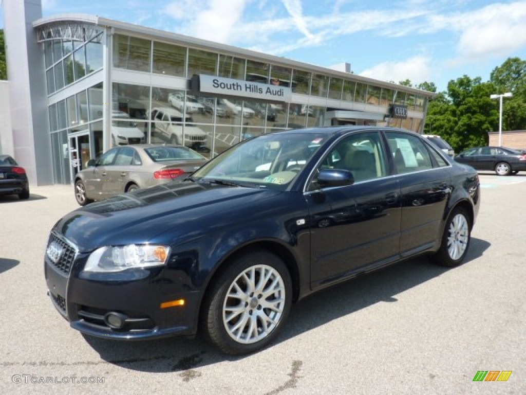 2008 A4 2.0T S-Line Sedan - Deep Sea Blue Pearl Effect / Beige photo #1