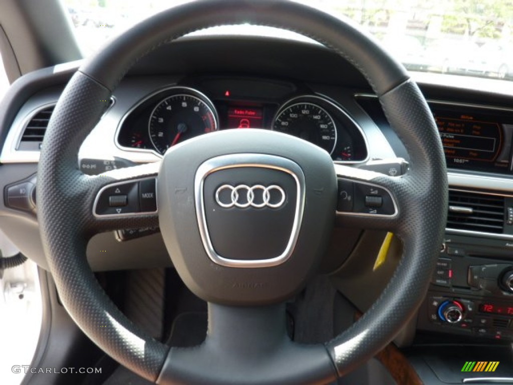 2010 Audi A5 2.0T Cabriolet Cinnamon Brown Steering Wheel Photo #50862121