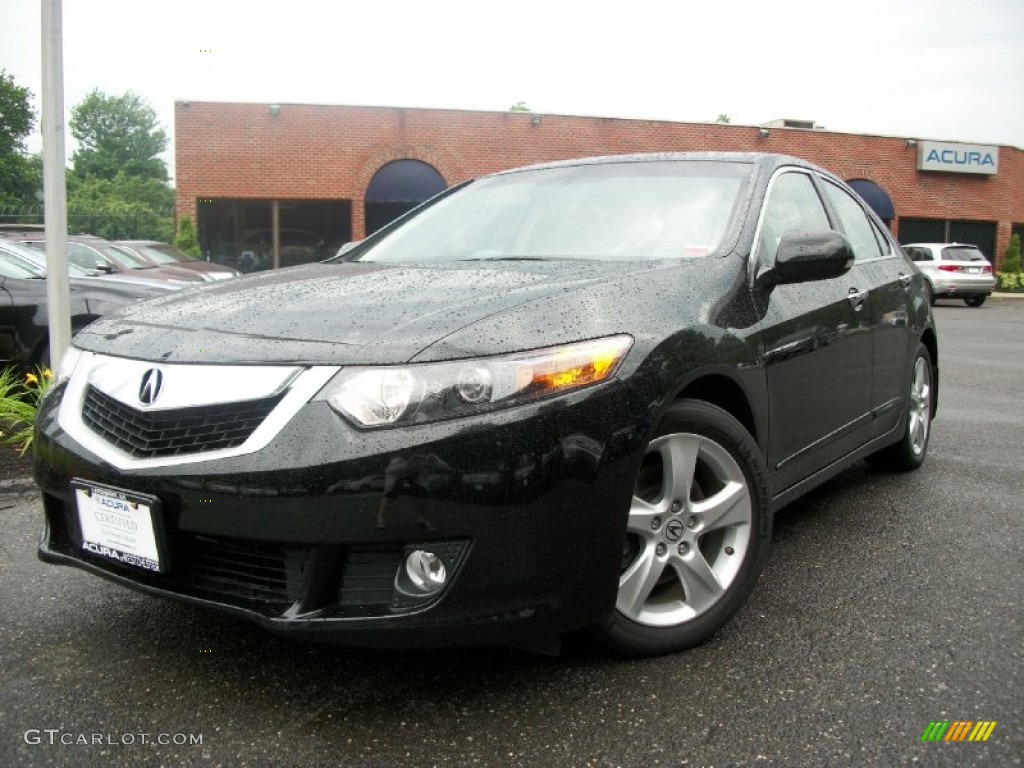 2009 TSX Sedan - Crystal Black Pearl / Parchment photo #1