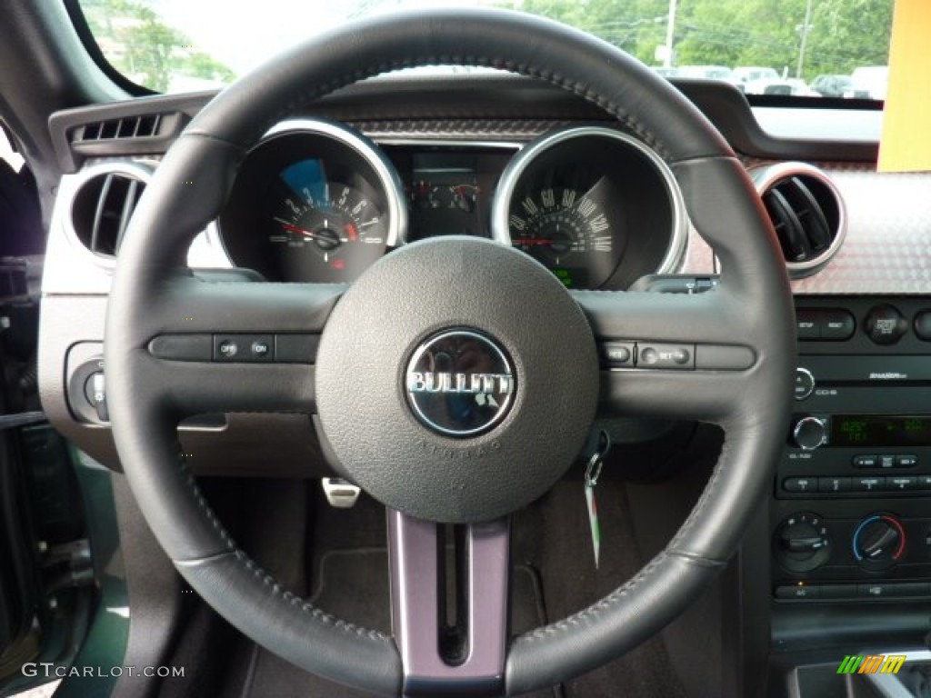 2008 Ford Mustang Bullitt Coupe Dark Charcoal Steering Wheel Photo #50866936