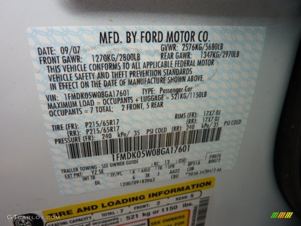 2008 Taurus X SEL AWD - Oxford White / Camel photo #20