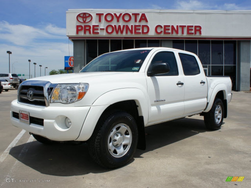 2009 Tacoma V6 SR5 Double Cab 4x4 - Super White / Graphite Gray photo #1