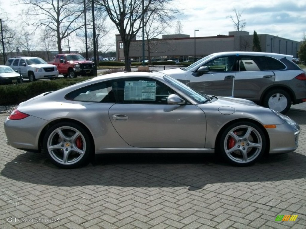 2011 911 Carrera 4S Coupe - Platinum Silver Metallic / Black photo #4