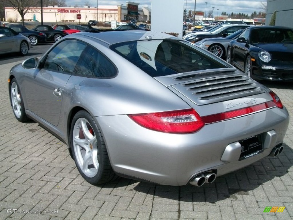 2011 911 Carrera 4S Coupe - Platinum Silver Metallic / Black photo #7