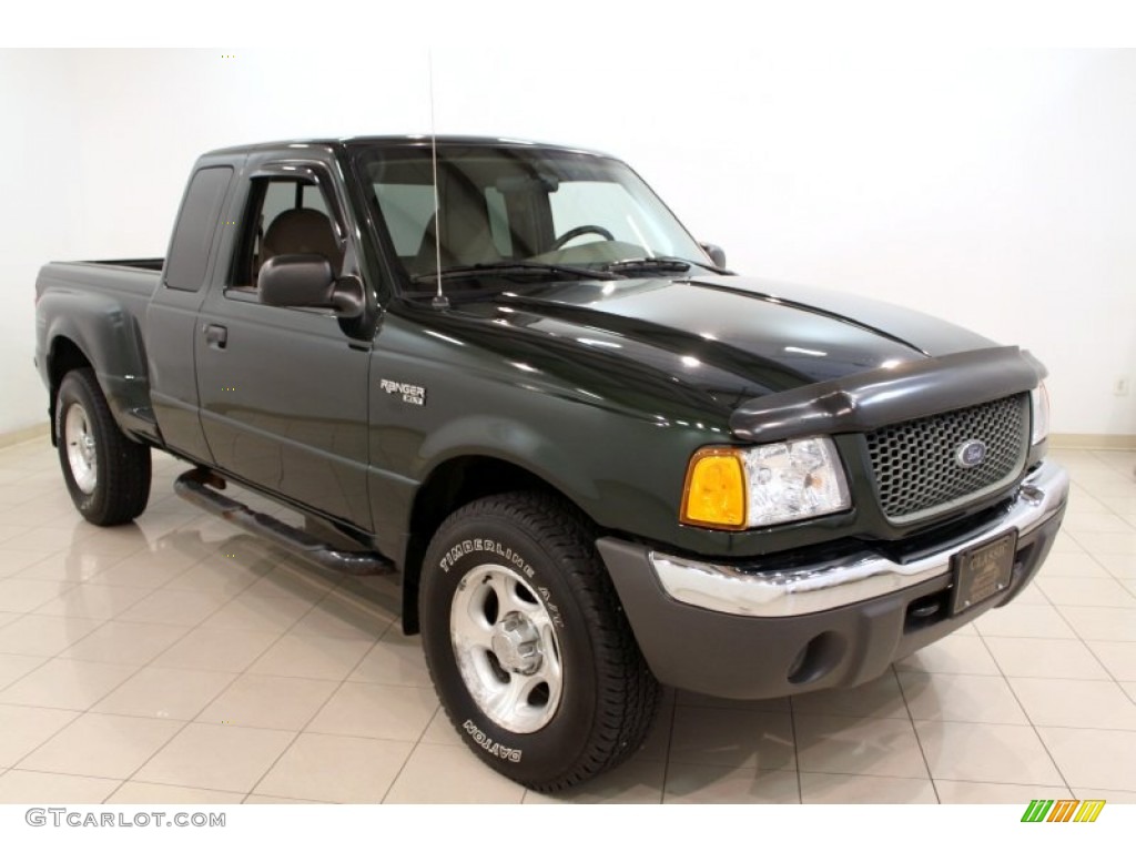 2001 Ranger XLT SuperCab 4x4 - Woodland Green Metallic / Medium Prairie Tan photo #1