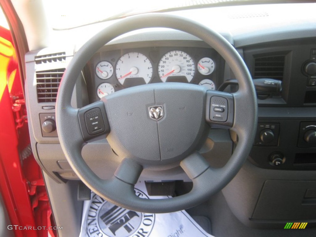 2008 Dodge Ram 1500 SXT Quad Cab 4x4 Medium Slate Gray Steering Wheel Photo #50875165