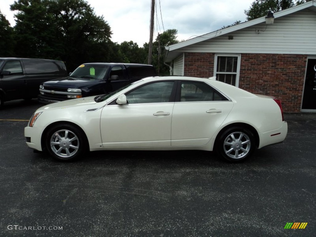 2009 CTS 4 AWD Sedan - White Diamond Tri-Coat / Cashmere/Cocoa photo #1