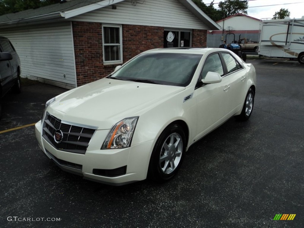 2009 CTS 4 AWD Sedan - White Diamond Tri-Coat / Cashmere/Cocoa photo #2