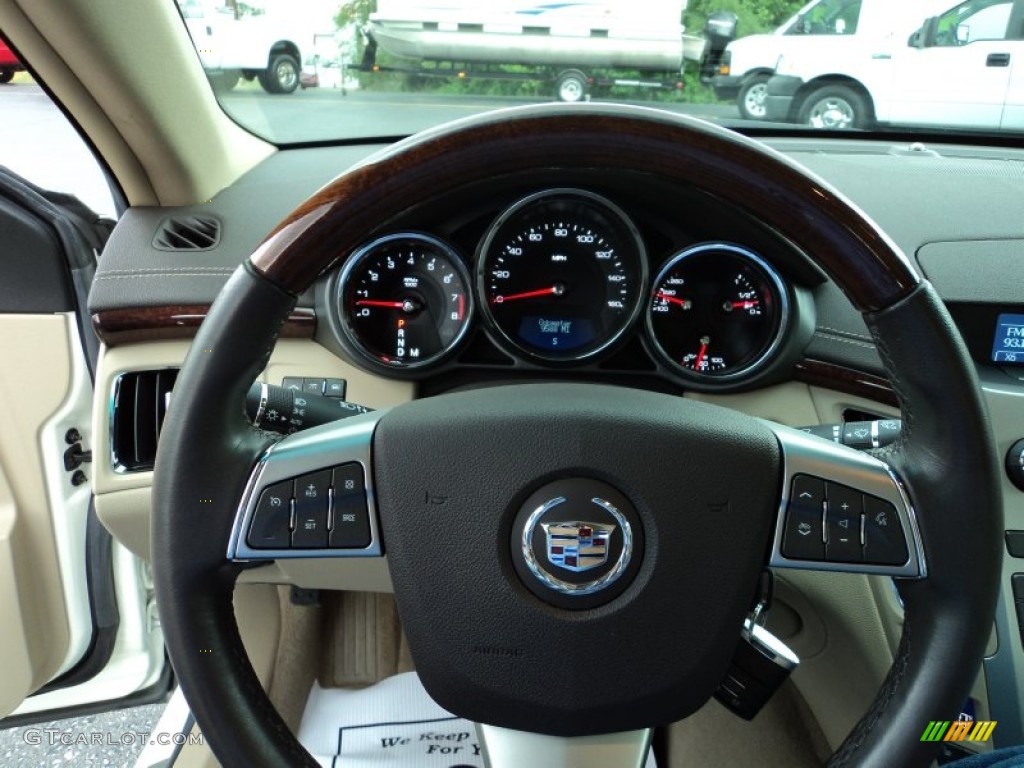 2009 CTS 4 AWD Sedan - White Diamond Tri-Coat / Cashmere/Cocoa photo #7