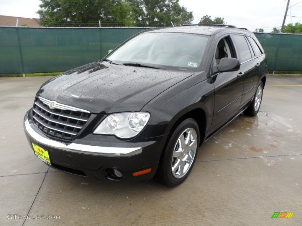 2008 Pacifica Limited - Brilliant Black Crystal Pearlcoat / Pastel Slate Gray photo #7