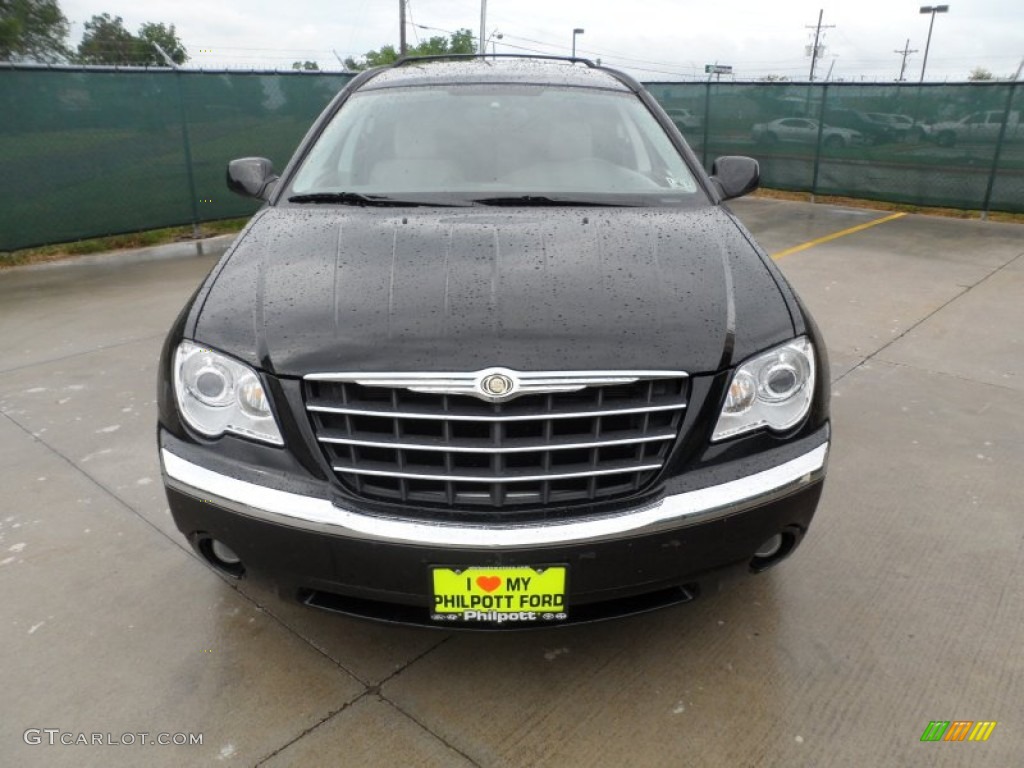 2008 Pacifica Limited - Brilliant Black Crystal Pearlcoat / Pastel Slate Gray photo #8