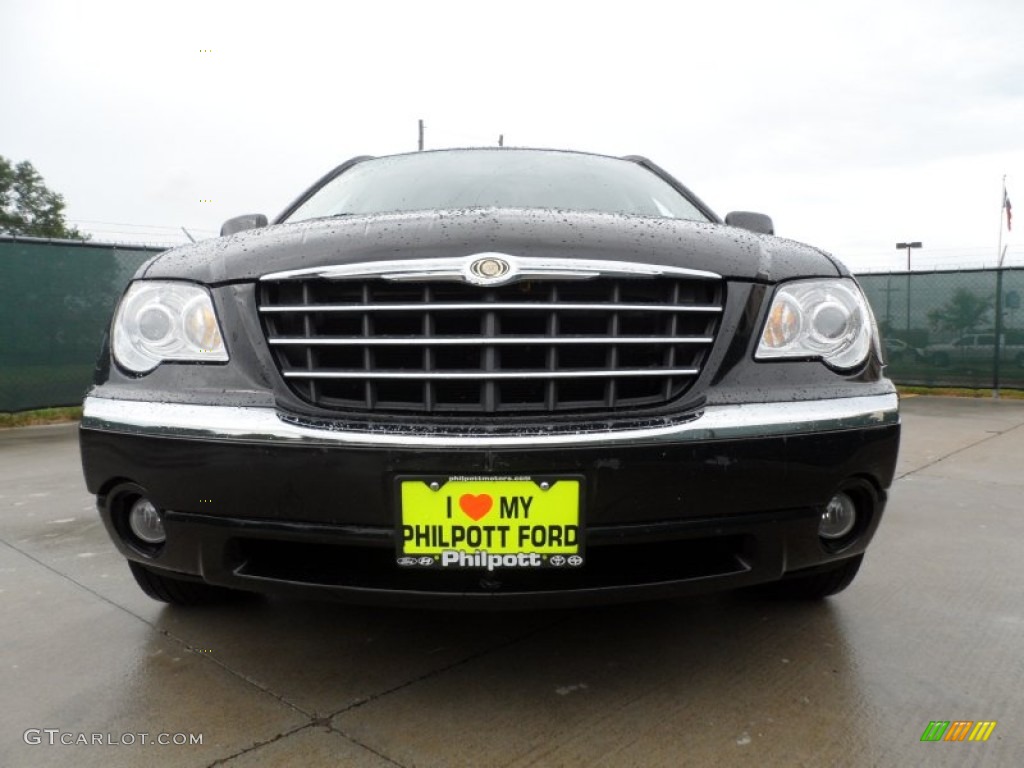 2008 Pacifica Limited - Brilliant Black Crystal Pearlcoat / Pastel Slate Gray photo #9
