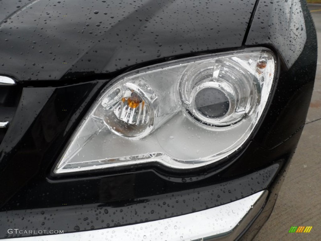 2008 Pacifica Limited - Brilliant Black Crystal Pearlcoat / Pastel Slate Gray photo #10