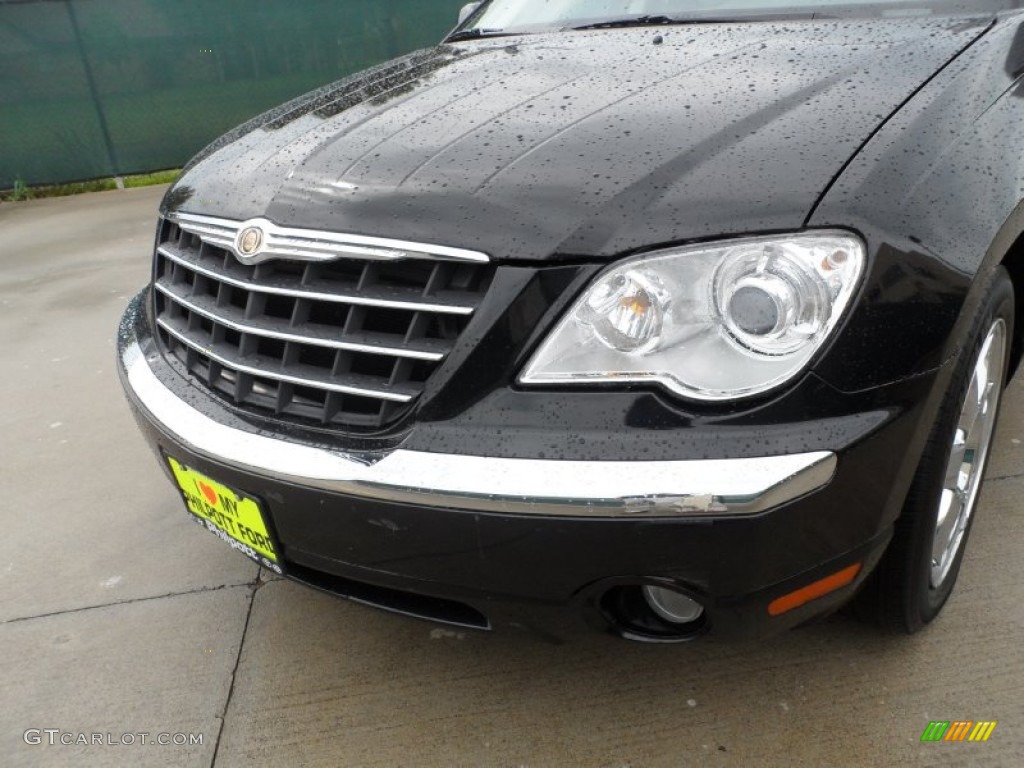 2008 Pacifica Limited - Brilliant Black Crystal Pearlcoat / Pastel Slate Gray photo #12